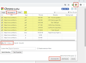 Define files for download