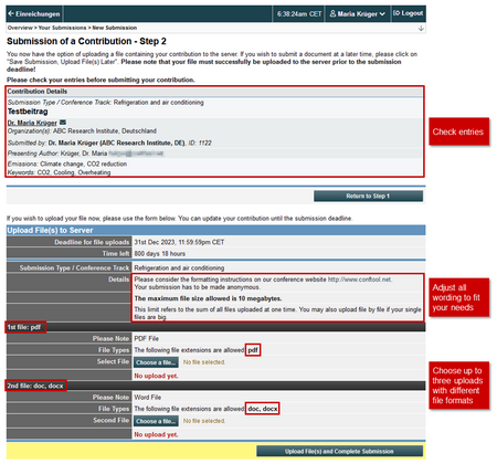 Image 4: Submission form verification with upload - Click on image to enlarge