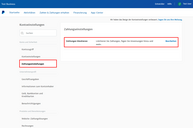 Abbildung 14: Zahlungseinstellungen - Zum Vergrößern anklicken