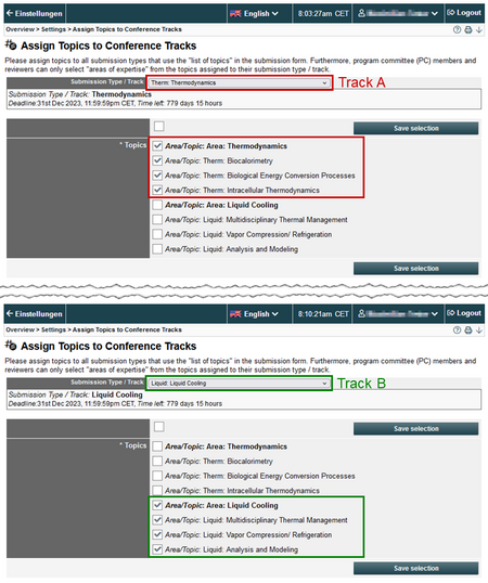 Image 8: Assign topics to tracks - click image to enlarge