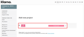 Image 1: Creating a Pay Now project - click to enlarge