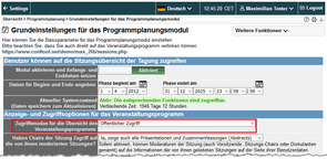 Bild 6 - Öffentlichen Zugriff auf Agenda aktivieren