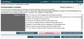 Abbildung 19: Annahmestatus erstellen und anpassen - Zum Vergrößern anklicken