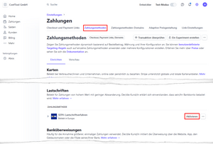 Abbildung 18: SEPA-Lastschriftverfahren in Stripe aktivieren