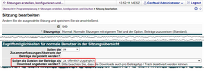 Abbildung 8: Download der Beiträge aktivieren