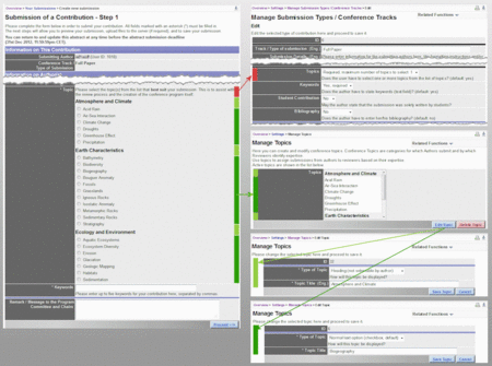 Image 4: Submit Contribution Step 1  - Choose Topics: User Page with Corresponding Settings - Click on image to enlarge