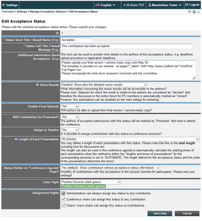 Image 20: Edit acceptance status | click on image to enlarge
