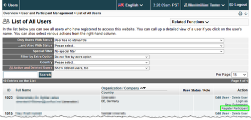 Image 5: Register a new participant - Click on image to enlarge